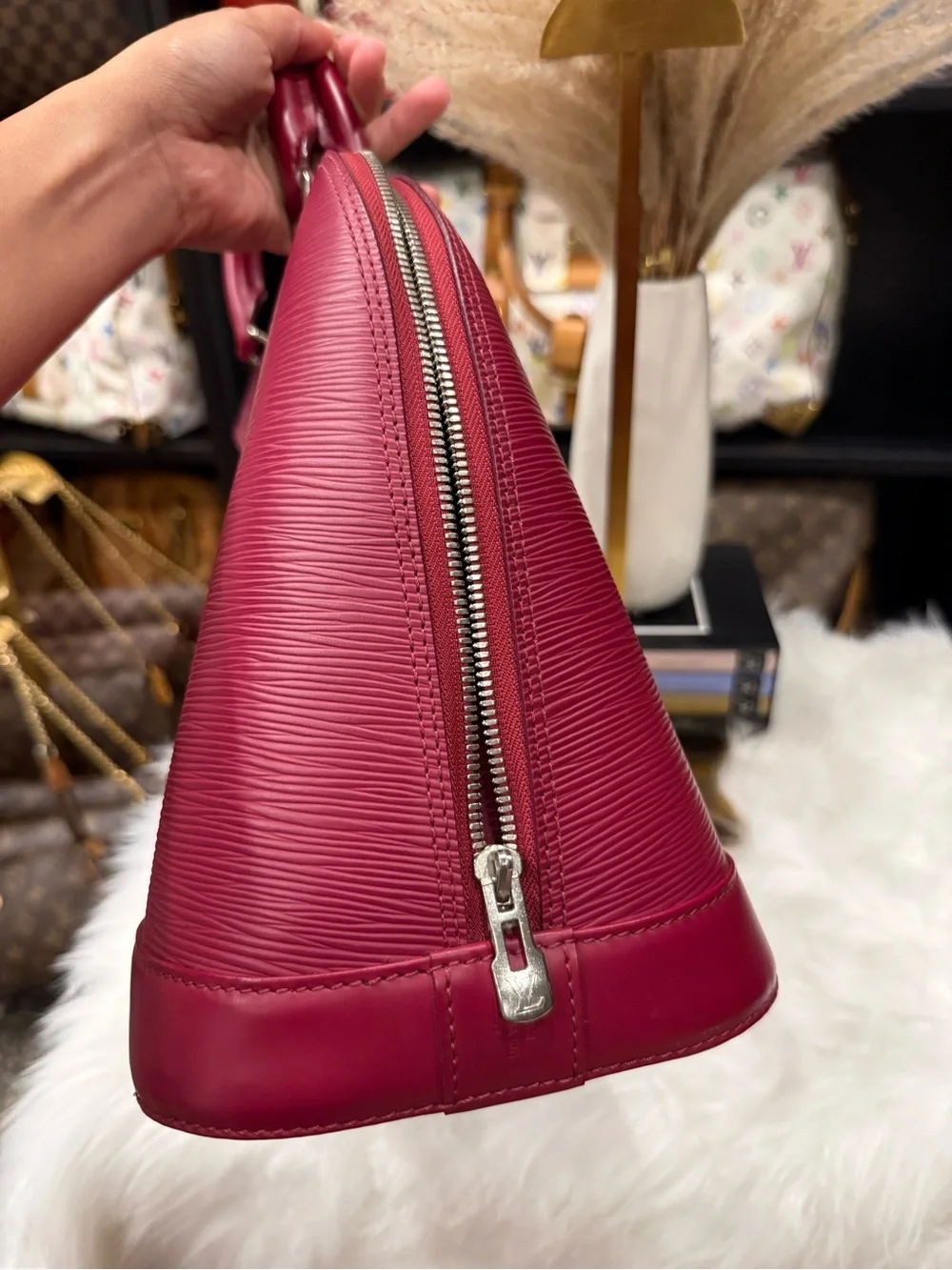 Louis Vuitton Fuchsia Epi Alma Satchel